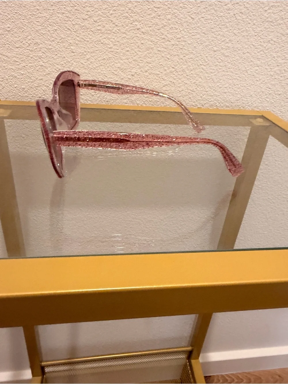 Miu Miu Pink Glitter Cat-Eye Sunglasses